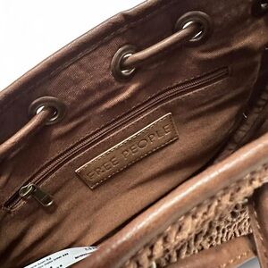 Free People Brown Woven Brown Crossbody Bag NWOT
